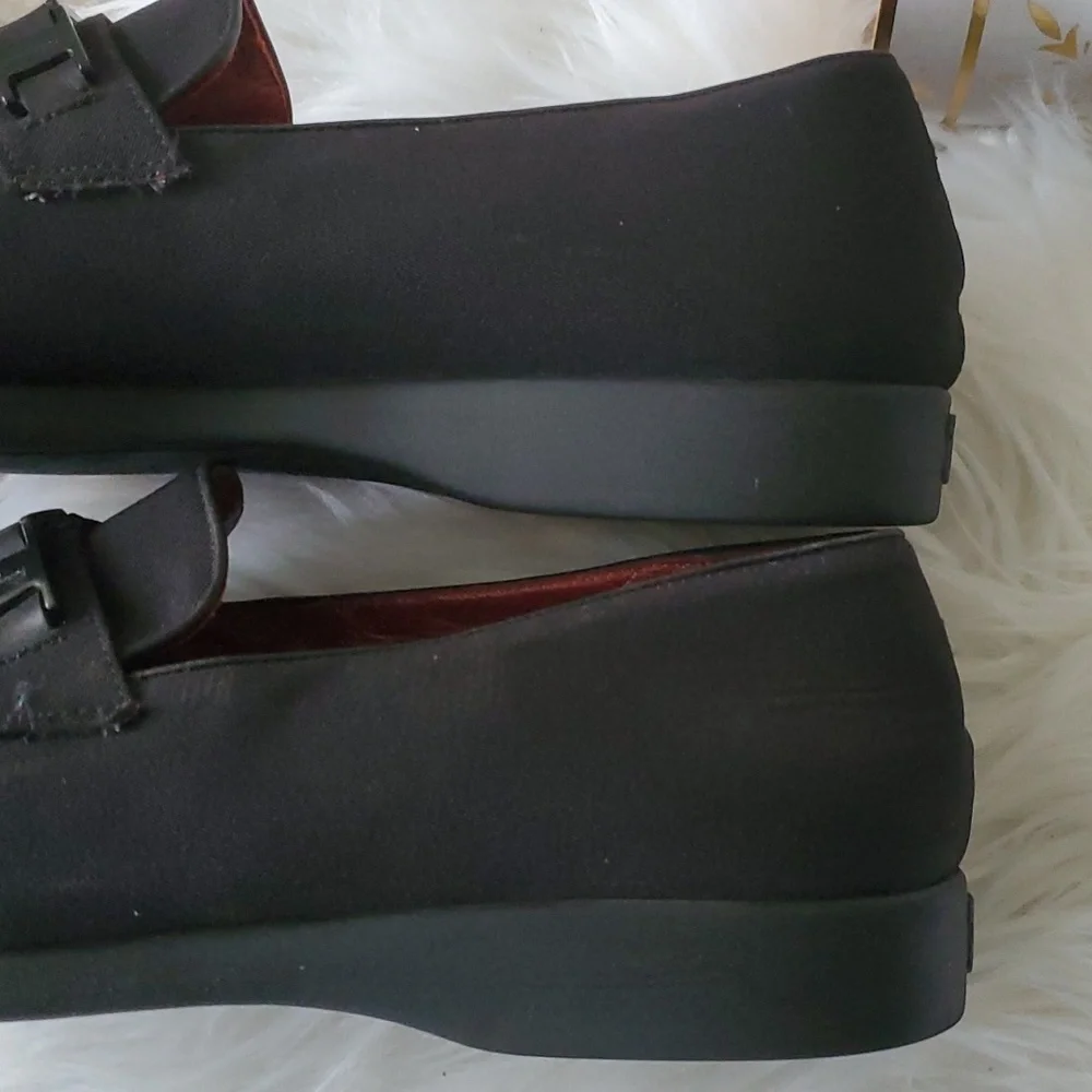 Salvatore ferragamo sport  black canvas slipon loafers size 11B - Picture 4 of 17